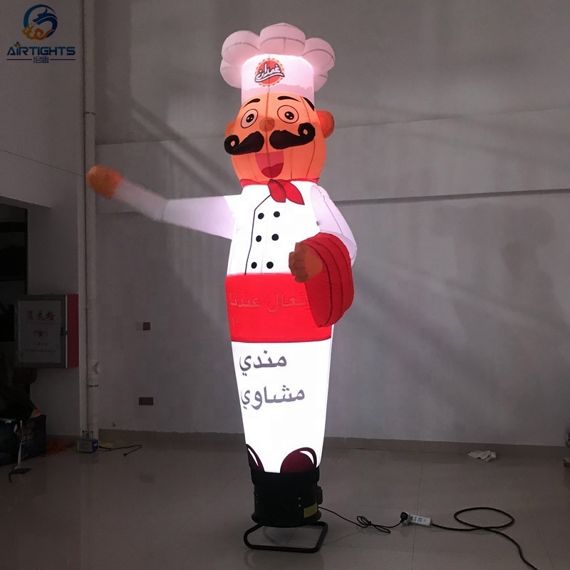 welcomed cartoon air dancer reinforced oxford cloth inflatable waving hand chef air dancer for restaurant