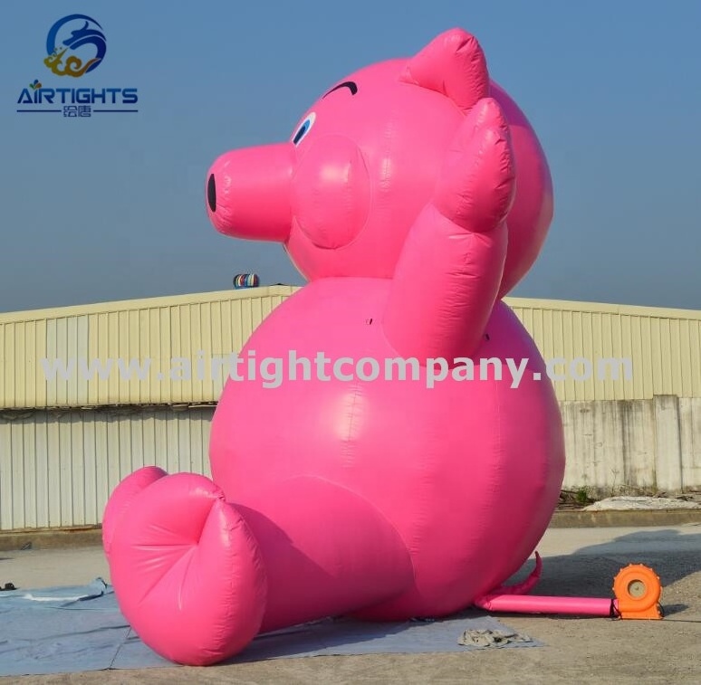 Airtight Factory Hot Sale Inflatable Animal Mascot Giant Pink Inflatable Pig Balloon for Events