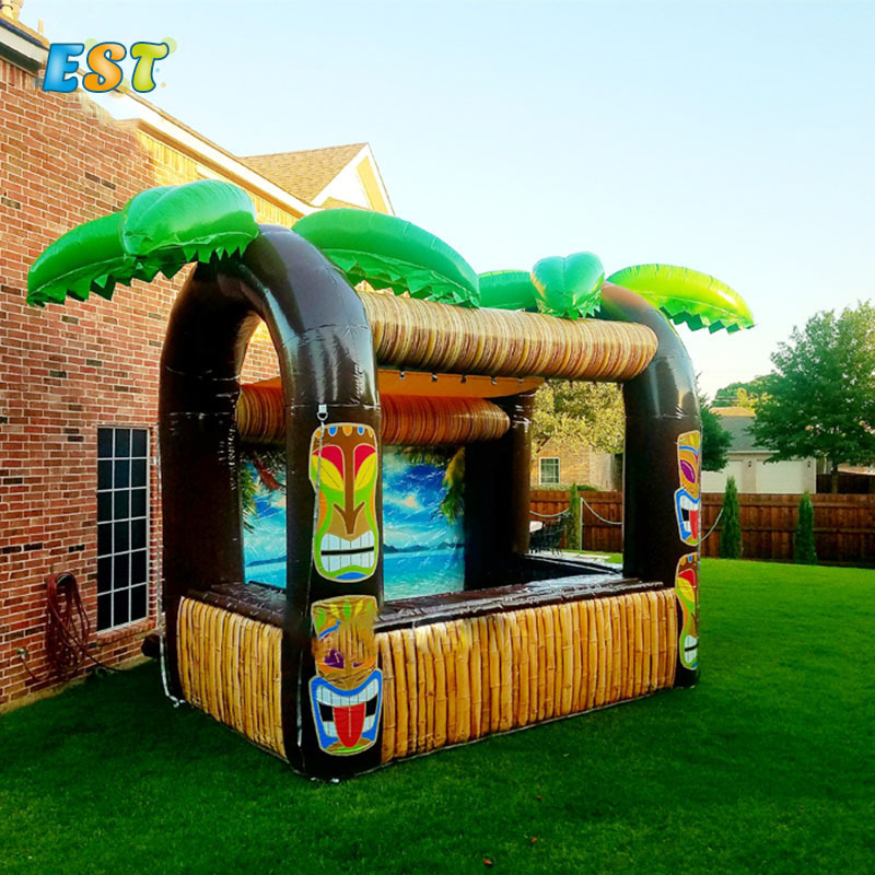 Fun food and drink concession stand booth with airtight inflatable Tiki bar