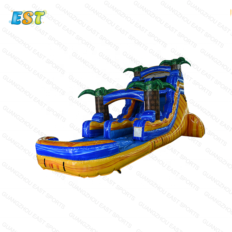 Big inflatable slide buoy equipment double spiderman slip slider inflatable slide jump for sale