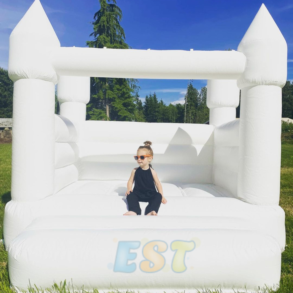 10ft Commercial grade adults wedding white bounce house white jumping castle with blower for outdoor wedding parties