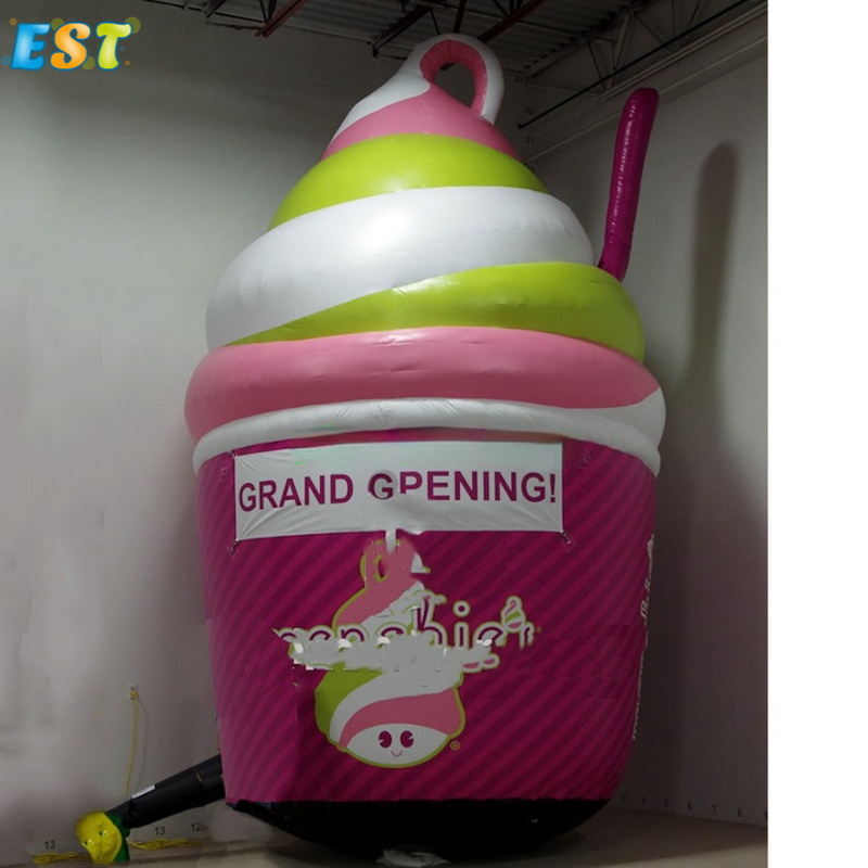 Advertising Inflatable Ice Cream For Store Decoration 3m Blow Up Food Model Inflatable Cupcake Model For Advertising