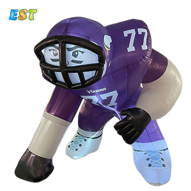 Advertising giant bubba inflatable football player rugby mascot for promotion