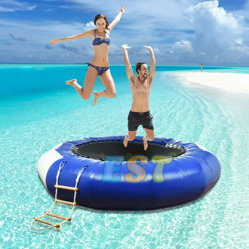 Popular Inflatable Floating Water Jumping Bed Sea Water Park PVC Inflatable Floating Trampoline Water Trampoline For Adult Games