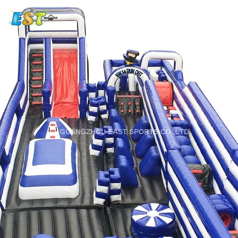 Outdoor huge inflatable bouncy castle with obstacle course and slide for children playing