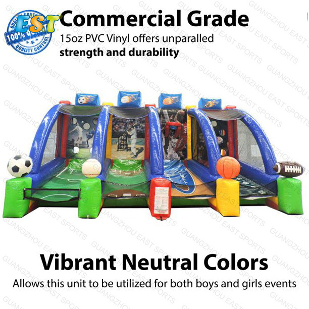 2021 Hot sale outdoor 4 players blow up Inflatable Interactive Sports Games football game 5 in 1 kids inflatable games