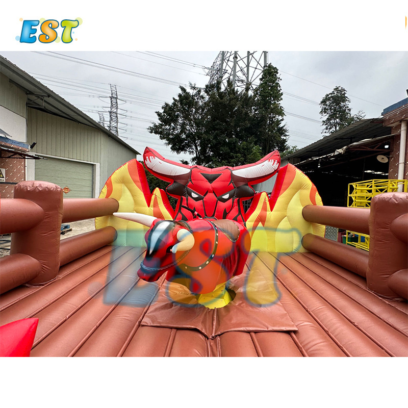 Hot sale 5m inflatable mechanical red bull inflatable rodeo bull for sale