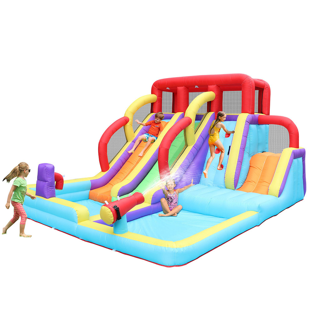 Home Outdoor Water Play Naughty Fort Pool Rock Climbing Slide Inflatable Castle Factory Direct Sale Children's Paradise