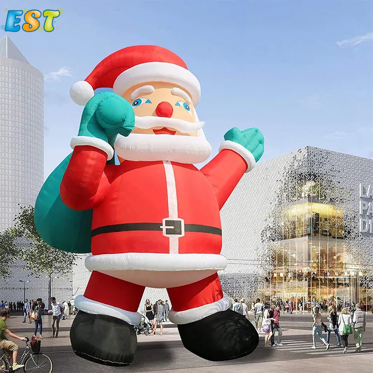 Hot Sale 26 Foot Giant Santa Claus Carrying For Christmas Advertising Giant Inflatable Christmas Santa Model