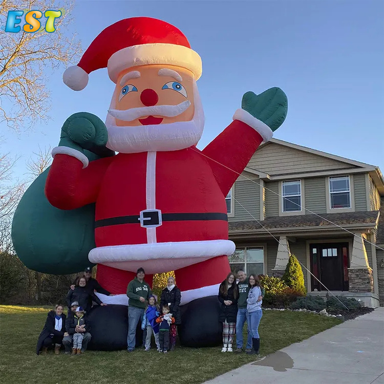 Hot Sale 26 Foot Giant Santa Claus Carrying For Christmas Advertising Giant Inflatable Christmas Santa Model