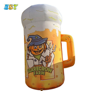 New Inflatable printing cartoon character pattern beer mug balloon for sale