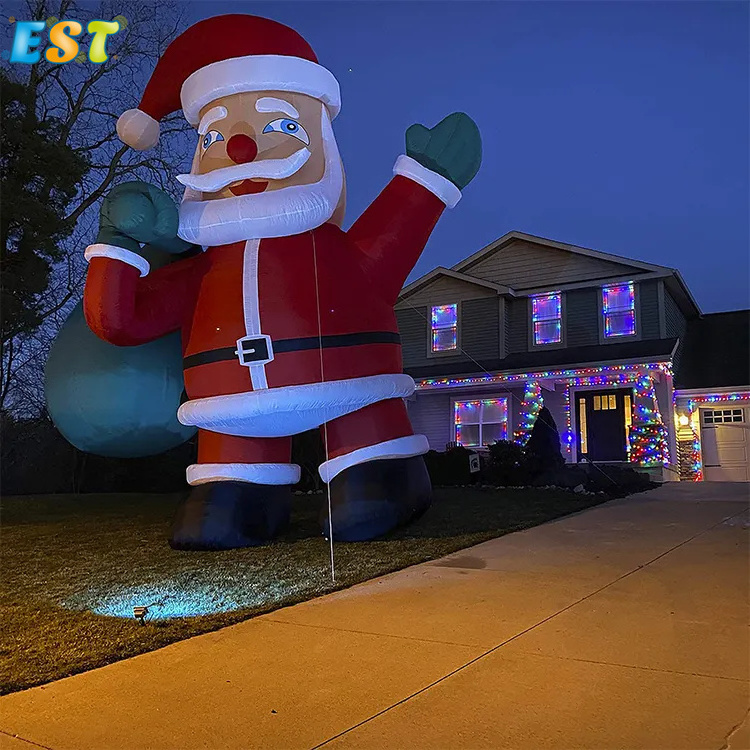 Hot Sale 26 Foot Giant Santa Claus Carrying For Christmas Advertising Giant Inflatable Christmas Santa Model