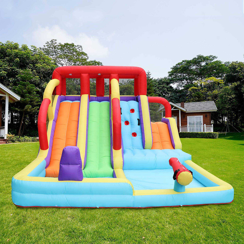 Home Outdoor Water Play Naughty Fort Pool Rock Climbing Slide Inflatable Castle Factory Direct Sale Children's Paradise