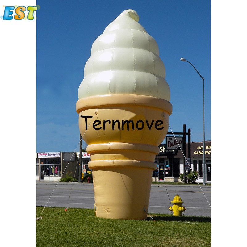 Advertising Inflatable Ice Cream For Store Decoration 3m Blow Up Food Model Inflatable Cupcake Model For Advertising