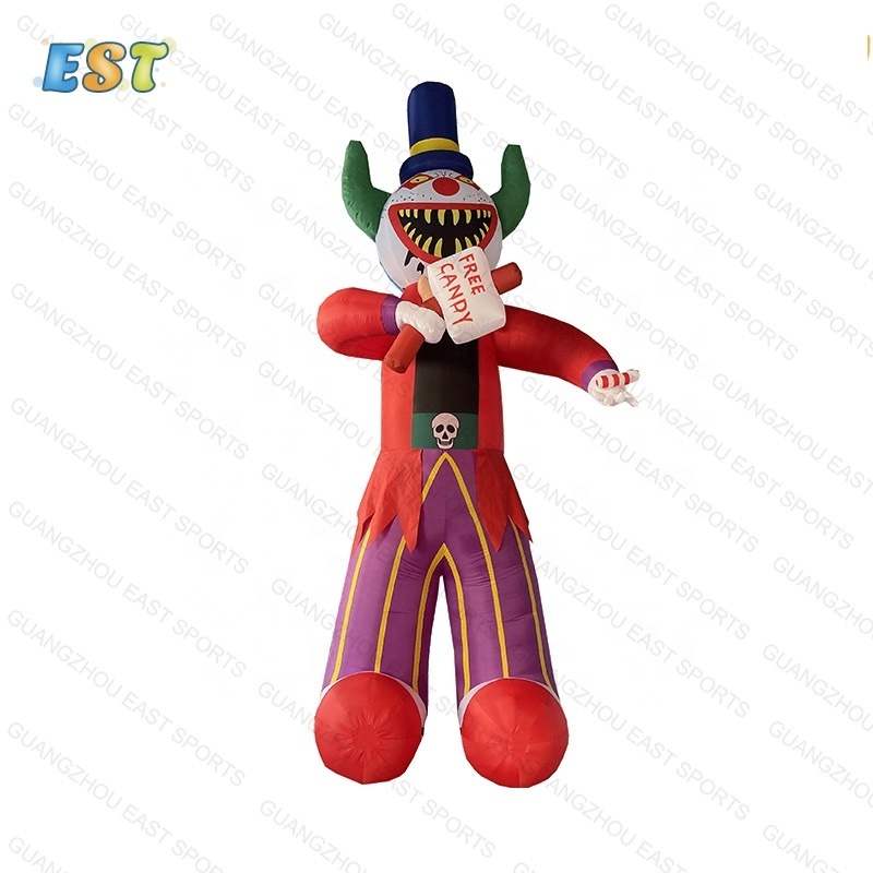 Carnival Party Evil Doll Scary Moving Costume Slide Red Circus Cartoon Giant Inflatable Clown Model for Halloween Decoration