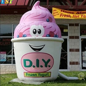 Advertising Inflatable Ice Cream For Store Decoration 3m Blow Up Food Model Inflatable Cupcake Model For Advertising