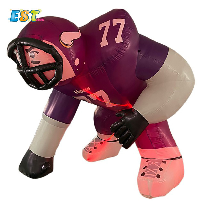 Advertising giant bubba inflatable football player rugby mascot for promotion