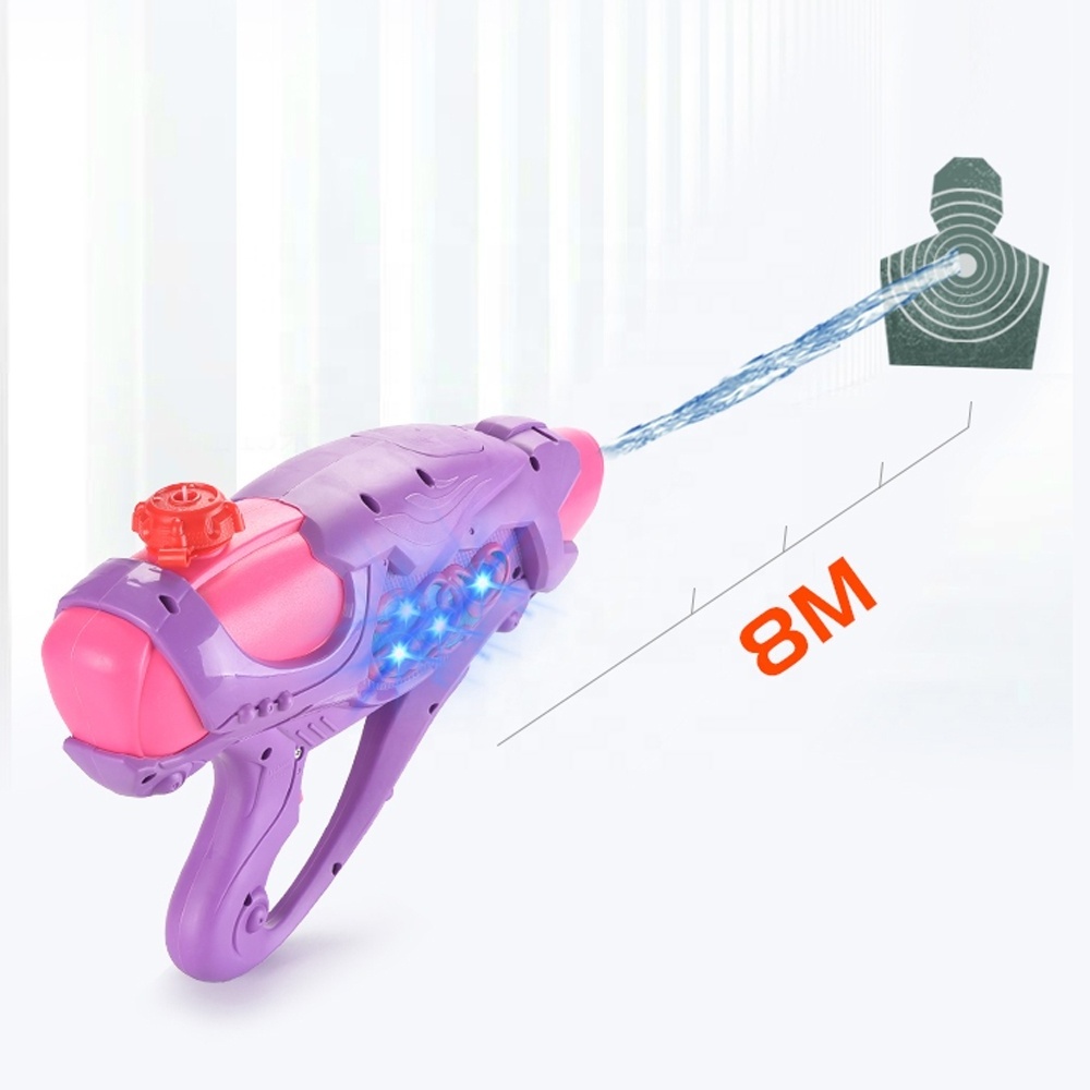 Pink Purple Electric Water Spray Gun for Kids Girls Water Toys with Lights, Plastic Water Gun for Outdoor Game in Summer