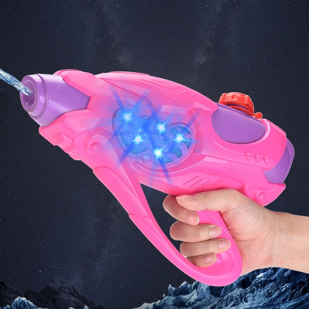 Pink Purple Electric Water Spray Gun for Kids Girls Water Toys with Lights, Plastic Water Gun for Outdoor Game in Summer