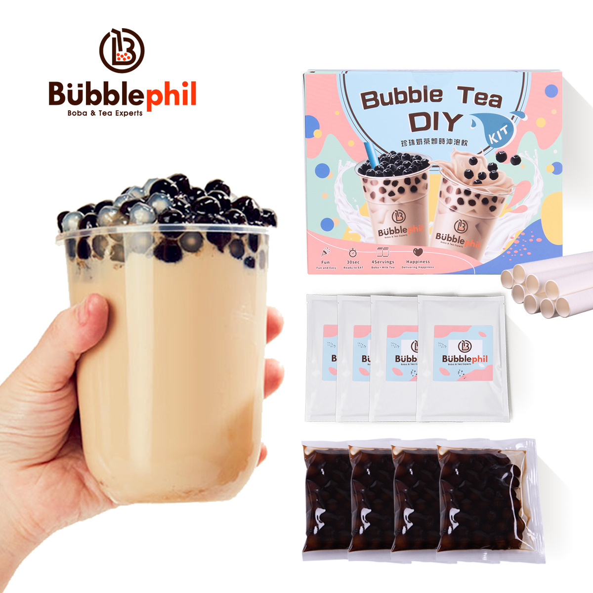 Instant Tapioca Bubble Tea Tapioca Boba Milk Tea Kit