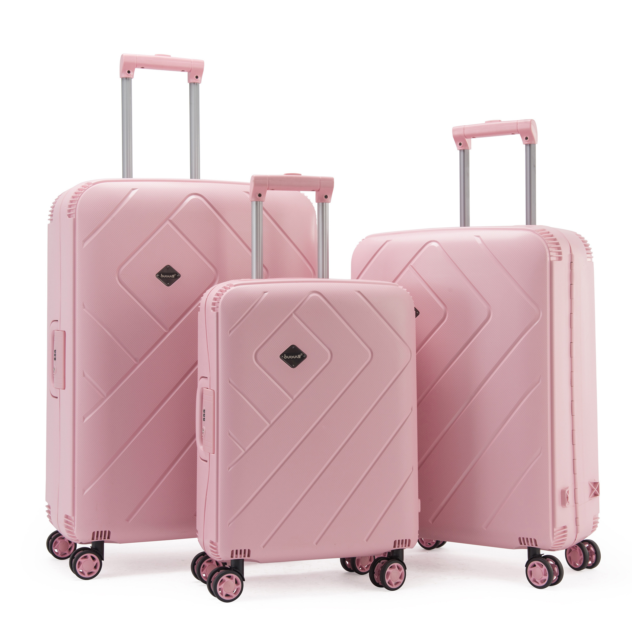 PP fashion ladies suitcases 3 pieces luggage sets travel trolley luggage hot selling spinner wheeled suitcase