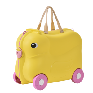 19 inch PP cute suitcase for kids rolling suitcase low MOQ plastic animal design kids ride on luggage