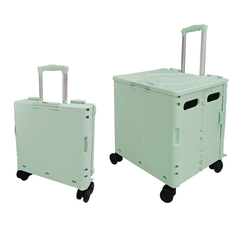 Foldable Shopping Trolley Cart Folding Luggage Cart lightweight rolling Wheels Shopping Cart 36L 48L