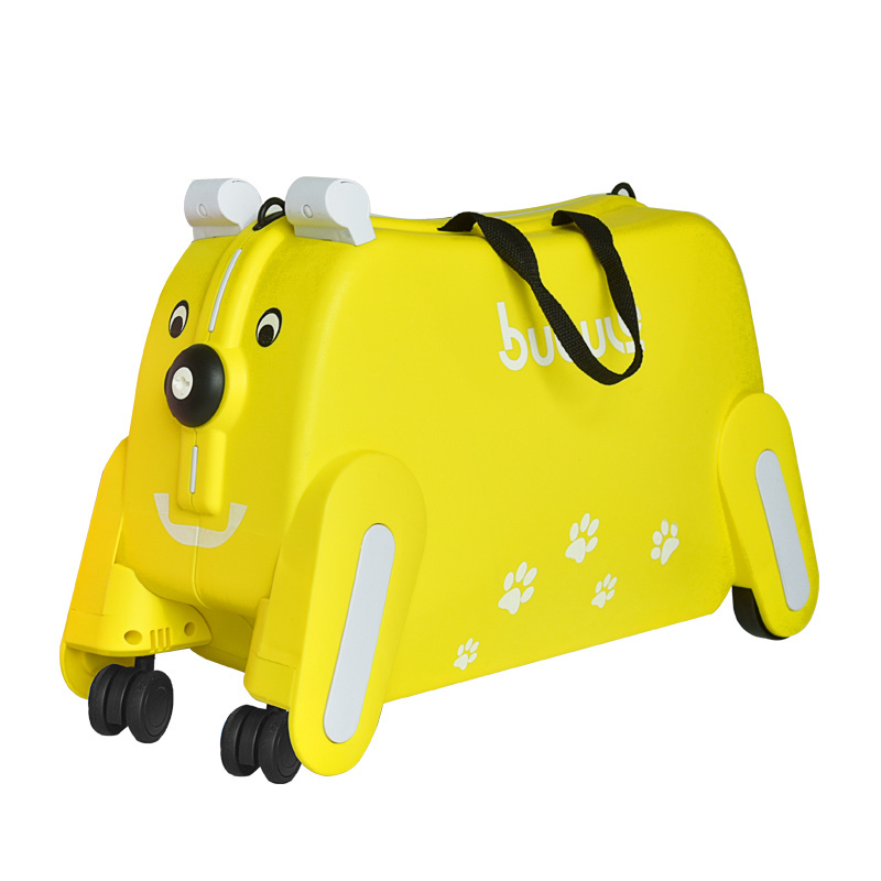 Colorful Cute OEM 19 Inch Mini Luggage Bag PP Travel Trolley Bag For Kids Portable Dog Design Ride on Luggage