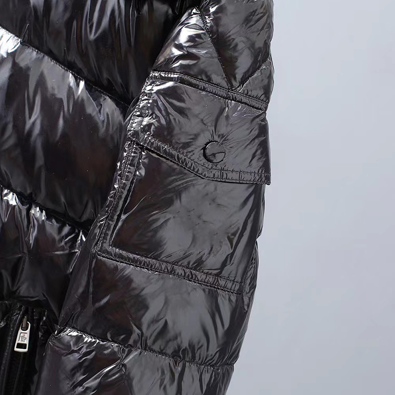 custom luxury winter solid short waterproof duck goose shiny men's down puffer 700 hood jacket coat for men down jacket