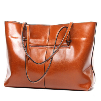 High quality genuine leather custom logo tote bags for women handbags and shoulder bags