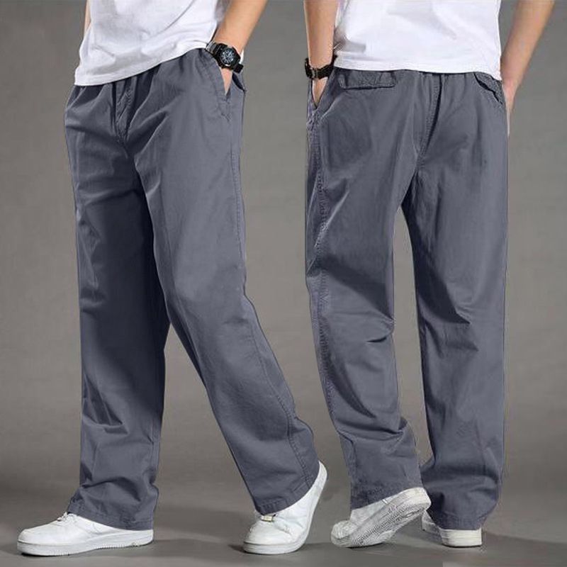 2023 thin section cotton elastic waist oversize casual pants for men trousers