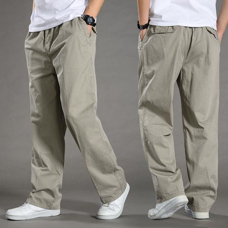 2023 thin section cotton elastic waist oversize casual pants for men trousers