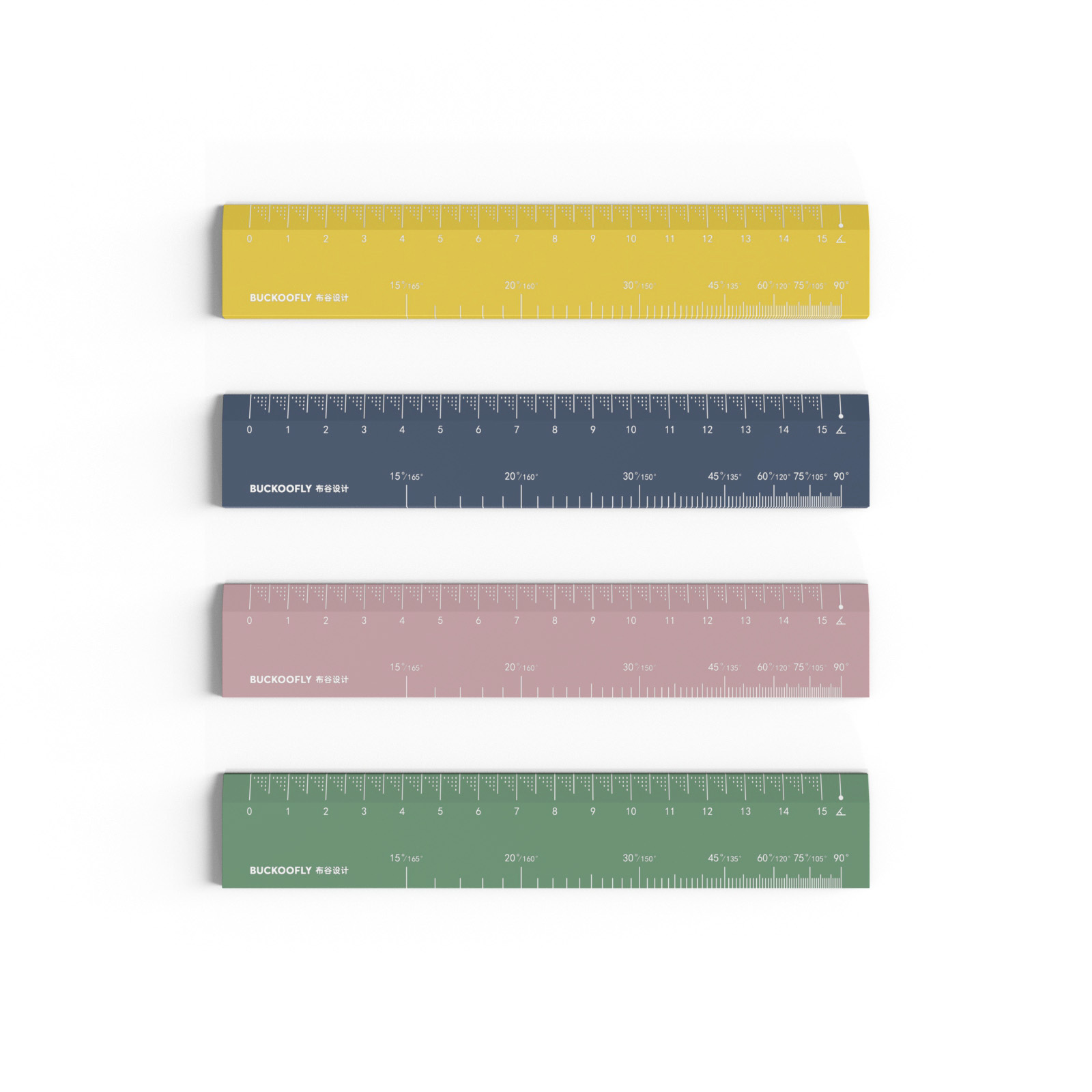 Buckoofly New arrival Creative 15 cm ruler multifunction angle plastic straight rulers