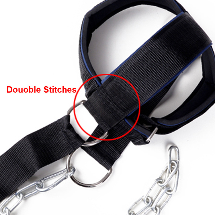 Weight Lifting Fitness Head Harness Neck Harness with Steel Chain