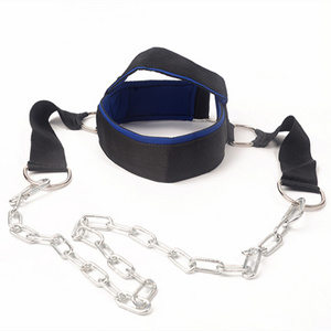 Weight Lifting Fitness Head Harness Neck Harness with Steel Chain