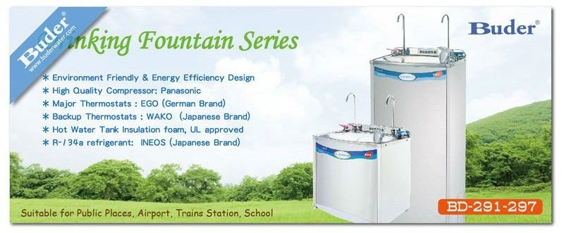 [ Taiwan Buder ] Stainless steel wall mounted chilled drinking fountain with bubbler and bottle filling tap