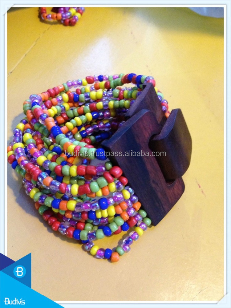 2020 Wood Clasp Mixed Bead Bracelet 100% hand made from Bali