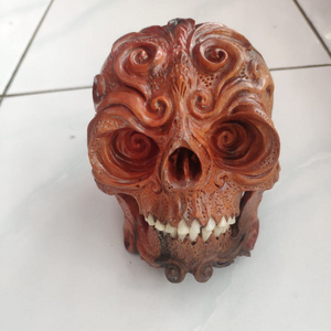 Antique collection wood carved skulls carved 100% hand carved collection level edition LIMITED