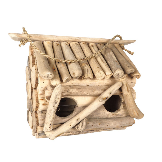 Wholesale Outdoor Driftwood Garden Decoration Wooden Bird House Outside Hanging Decoration Best Quality Handmade