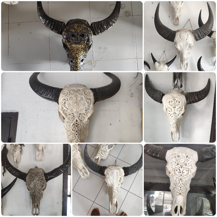 Bali buffalo skulls carving home decoration 100% in handmade fast delivery