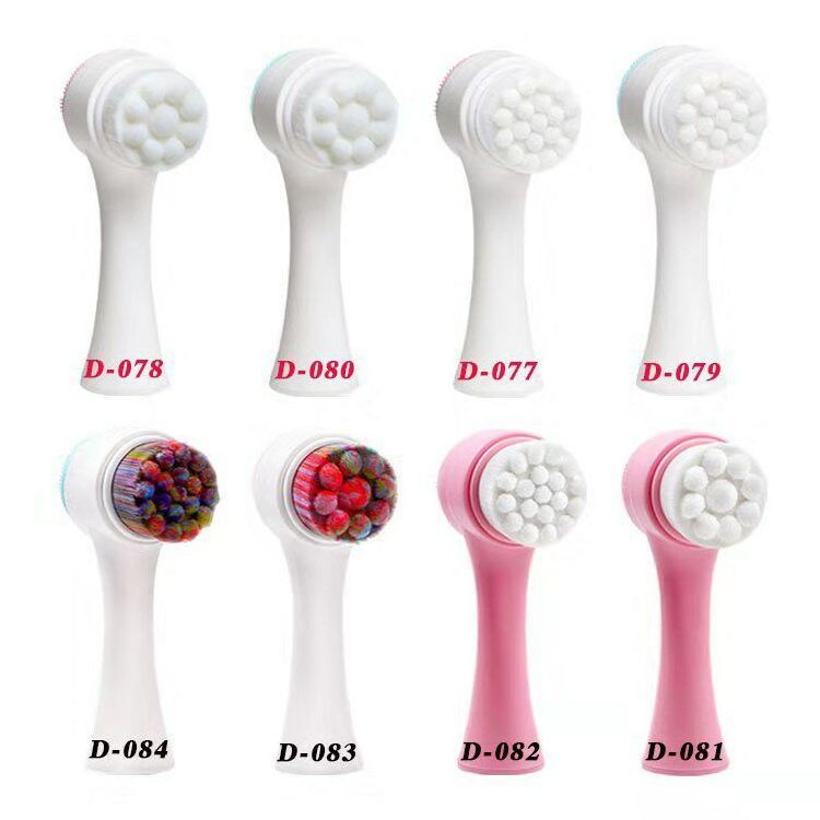 BUEYA 2 in 1 Face Brush for Cleansing Exfoliating Facial Cleaning Brush Soft Bristles Scrubber to Massage Scrub Wash Makeup