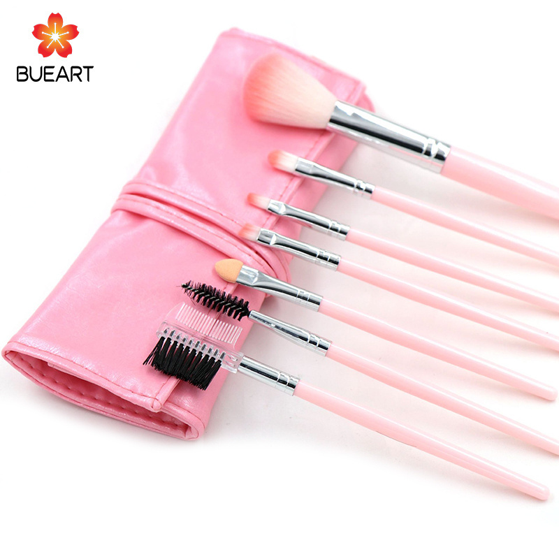 BUEYA 2019 Free Bag 1 DOLLAR CHEAP PRICE good quality black silver red makeup brushes free gift 7pcs brush with holder bag