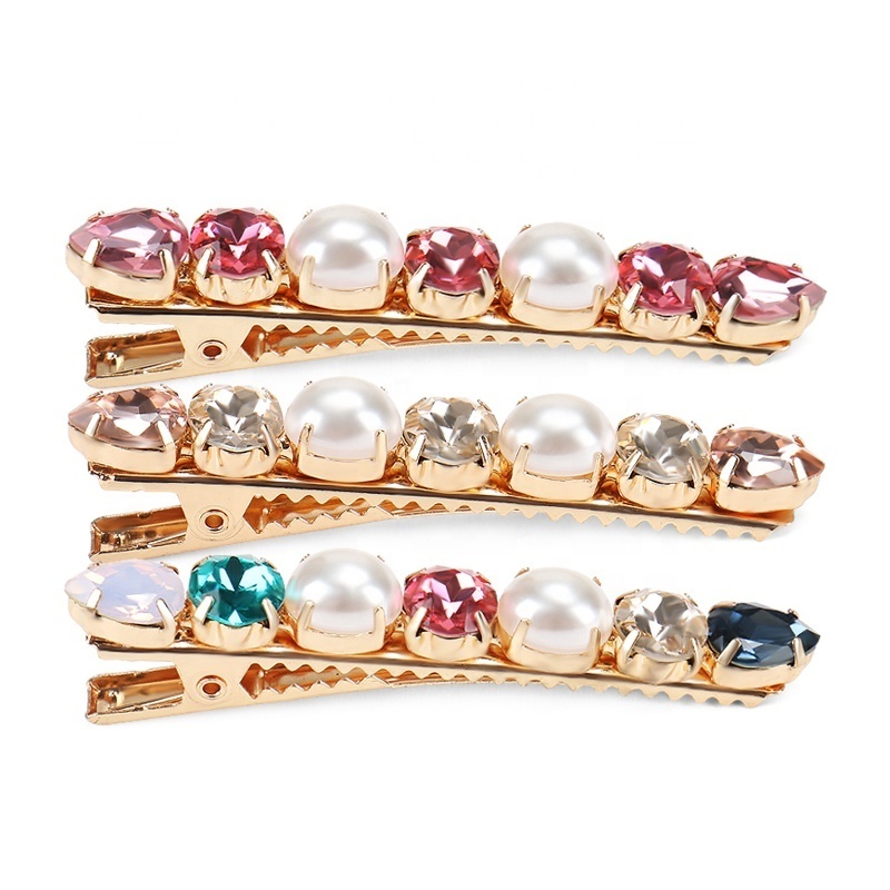 Pearl Opal Hair Clips for Women Crystal Hair Alligator Clip Wedding Bridal Gifts Hair Barrette Styling Accessories