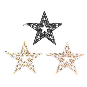 Five-pointed Star Shape Hairpin For Girls Simple and Exquisite Acetate Hair Clip Hollow Design Fairy Headdress Hairpin