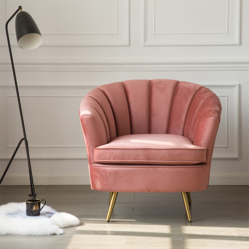 Blush Pink Velvet  Living Room Chair