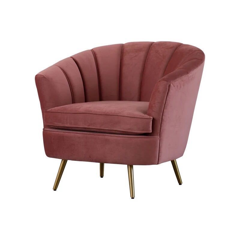 Blush Pink Velvet  Living Room Chair