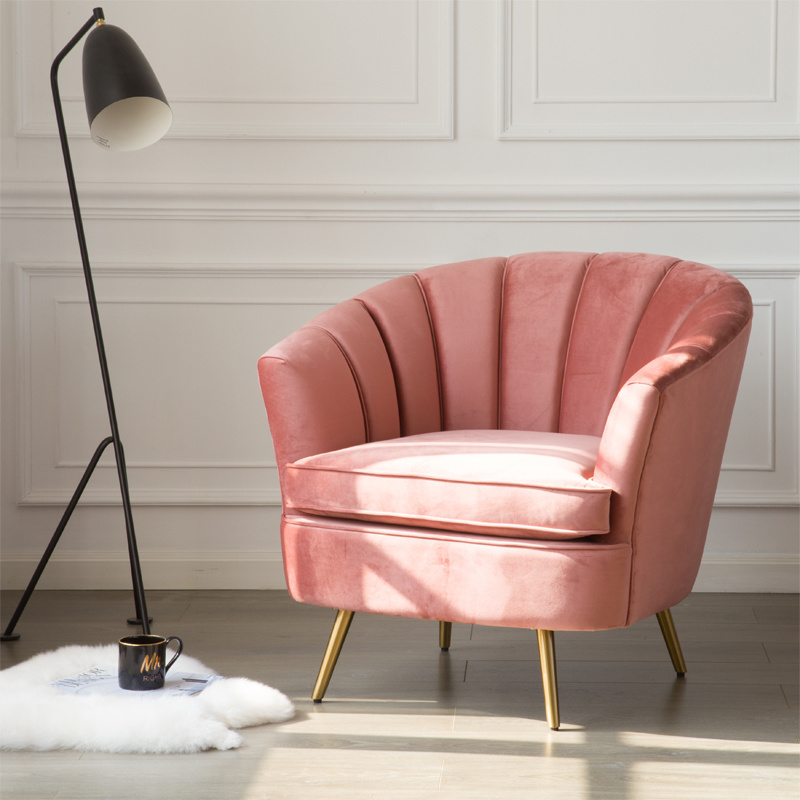 Blush Pink Velvet  Living Room Chair