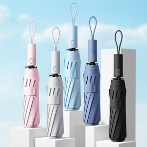 Automatic Umbrella Sunny and Rainy Umbrella Foldable Customizable OEM Windproof 8k 3 Fold Portable Rain Sun Travel Outdoor