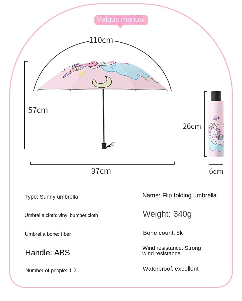 children automatic Umbrella cartoon Sunny and Rainy   Windproof 3 Fold Umbrellas Tiny Portable Folding Rain Foldable Umbrellas