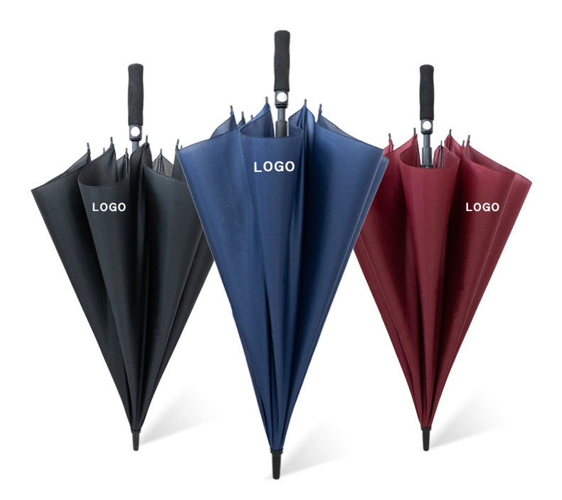 Automatic Golf Umbrella Wholesale 27 Inch Large Windproof Logo Printing custom Straight Umbrella